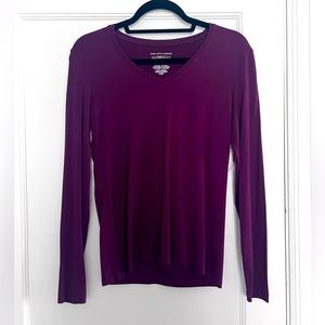 NWT SAKS FIFTH AVE. Long sleeve shirt. “Iconic Fit”. Size Small. Color Eggplant